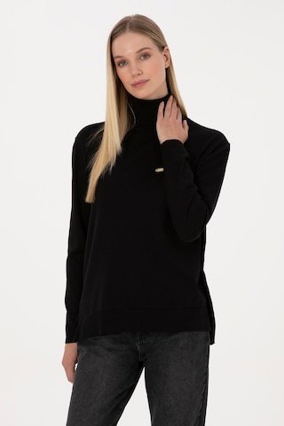 U.S. Polo Assn. Kadın Siyah Basic Boğazlı Kazak 50307742-VR046