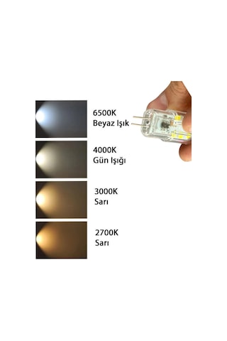 1 Adet Osaka 3w Beyaz Işık 6500k G4 Duylu İğne Bacak Led Kapsül Ampul
