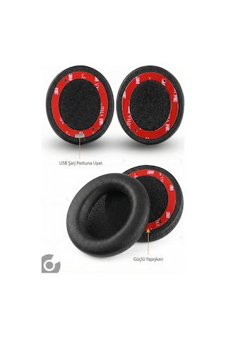 Beats Solo 2 Solo 3 Uyumlu Yumuşak Deri Kulaklık Pedi Sünger Yastığı Pedi Siyah