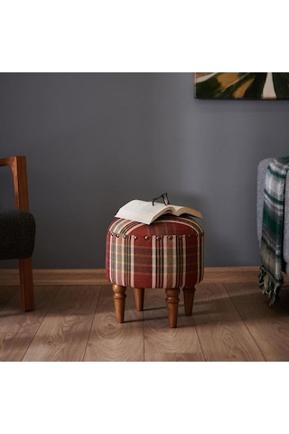 Just Home Triport Puf - Ekose Renkli