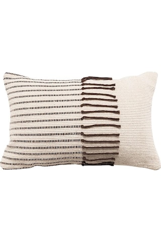 Suntek Magideal Boho Pamuk Makrome Yastık Örtüsü Dekoratif Minder Beyaz-30x50cm