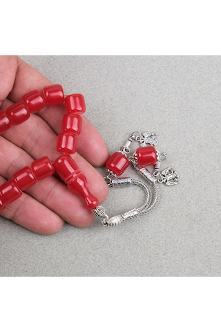 Katalin Çubuk Alpaka Püsküllü Kapsül Kesim 10.5x11mm Tesbih -kırmızı