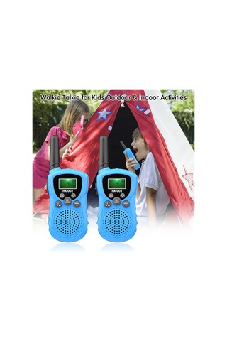 Qingmipy Çocuklar İçin Dışarıda İletişim Kurun: 2'li Mavi El Telsizi, 3km Menzil, Net Ses, Kolay Kullanım Pil Yok