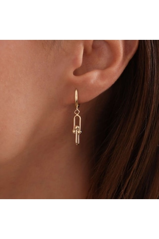Sembol Gold Altın Sallantılı Küpe Tfny 3.0 Cm