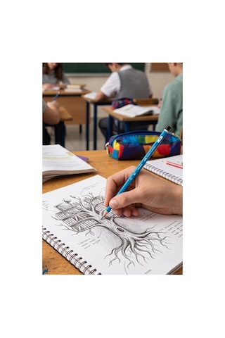 Siyah Kurşun Kalem Mercanlı 3 Adet Faber Castell Mercanlı Kurşun Tahta Kalem Hb Orta Dereceli Öğrenci Kalemi Okul Çok Renkli