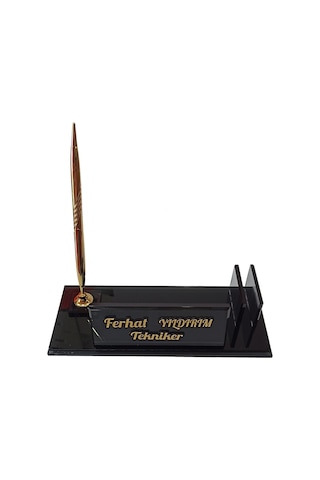 Kristal Masa İsimliği Kalemli Ofis Büro Makam Hediyesi M186
