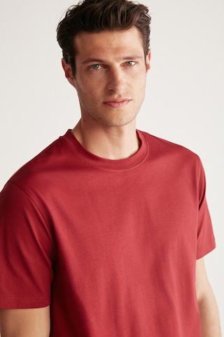 Grimelange Rudy  Erkek %100 Organik Pamuk Nefes Alan Iç Göstermeyen Bisiklet Yaka Basic Bordo T-shirt