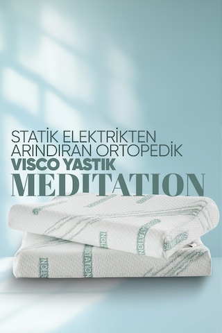 Visko Tek Taraflı Boyun Destek Yastığı - Meditation Boyun Düzleşmesi İçin Visco Yastık Beyaz
