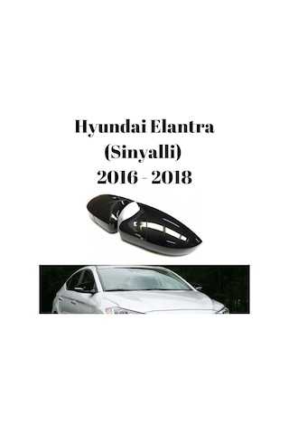 Hyundai Elantra Sinyalli 2016 2017 2018 Uyumlu Yarasa Batman Ayna Kapağı Seti Parlak Siyah