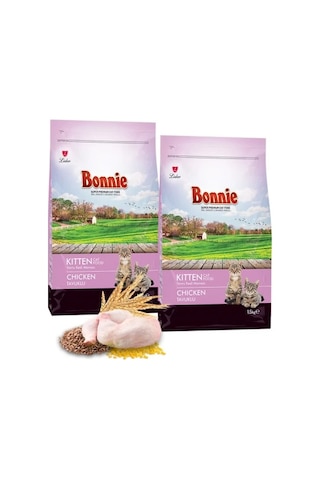 Bonnie Tavuklu Yavru Kedi Maması 1,5 Kg X 2 Adet