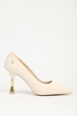Pierre Cardin Pc - 55017 Kadın 9 Cm Topuklu Abiye Ayakkabı Krem
