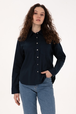 U.s. Polo Assn. Kadın Lacivert Gömlek Desenli 50316377-vr033 Lacivert