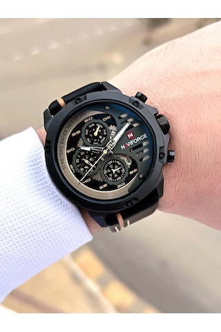 Naviforce Deri Kordon İç Fonksiyonları Aktif 3 Atm Suya Dayanıklı Erkek Kol Saati E.nvf.k.9110as