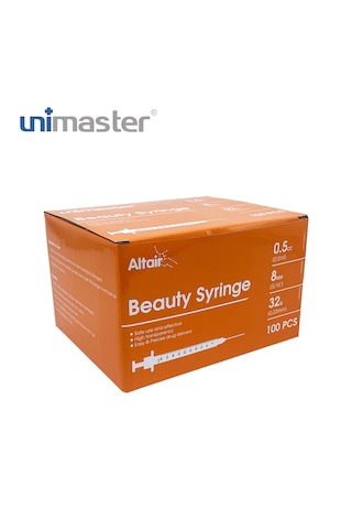 Unimaster 0.5 Ml 32 G 8 Mm Mezoterapi Enjektörü 100 Adet