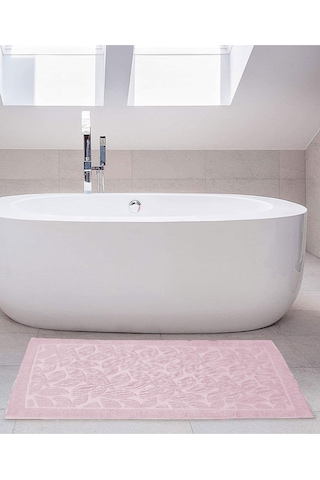 Mira Home Banyo Ayak Havlusu % 100 Pamuk Desenli 50x70 Cm Soft Mürdüm