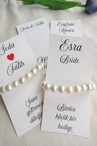 İnci Nedime Bileklik - 18 Adet Hediyelik Bileklik - Bride Hediye