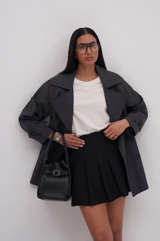 Volanlı Mini Etek Siyah