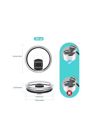 Lemestar 2 Adet Manyetik Kaydırmalı Kapağı, 14oz Kupa Ve 35oz Şarjörlü Bardaklar İçin Uyumlu, Sızıntısız Seyahat Kapakları, Bpa-sız Isı Saklama Bardak Değişim Kapağı Siyah