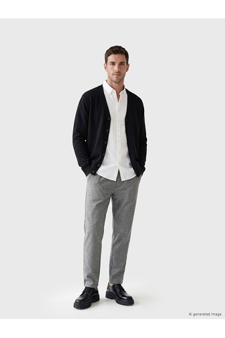 Lcwaıkıkı Classic Siyah Regular Fit V Yaka Erkek Triko Hırka