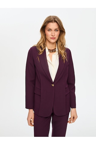Faik Sönmez Gold Düğmeli Şık Blazer Ceket S26ckt018 Us26ckt018203 Koyu Mürdüm