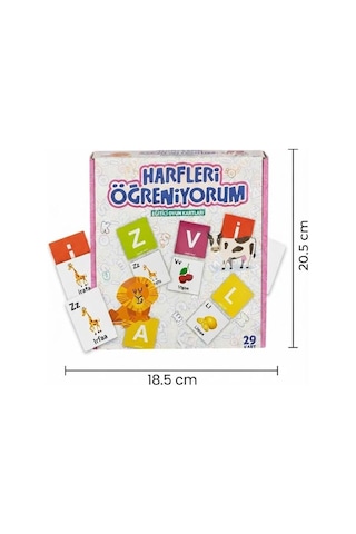 Harfleri Öğreniyorum - Okul Öncesi Eğitici Zihinsel Ve Motor Gelişim Destekleyici Oyun Kartları