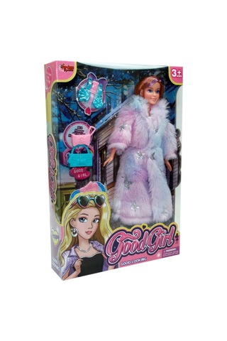 Kürklü Moda Bebeği 29 Cm - Şık Kürklü Ve Aksesuarlı Oyuncak Bebek Seti Y