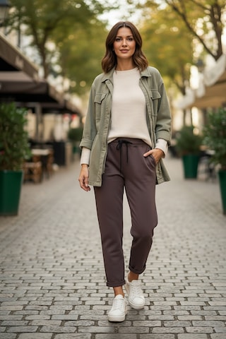 Sy & Black Kadın Çelik Örgü Beli Lastikli Ve Bağcıklı Geniş Beden Aralıklı Jogger Pantolon 25p-03 Füme Füme