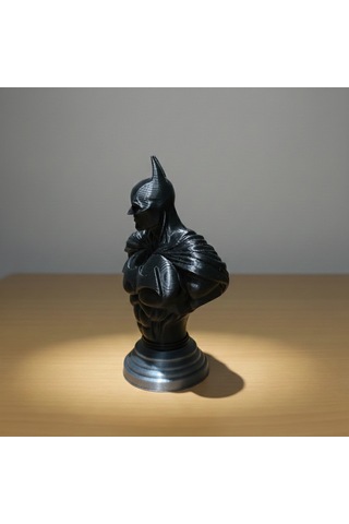 Batman Büst Figür - Kara Şövalye Koleksiyon Serisi 3d Pla Dekoratif Heykel 11,5x9,3 Cm