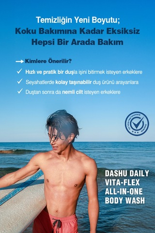 Saç Yüz Vücut İçin Hepsi Bir Arada Nemlendirici Duş Jeli Dashu Daily Vita-flex All In One Body Wash Narenciye
