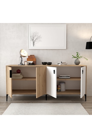 4003 Neva Konsol 180 Cm Sepet - Beyaz Tv Ünitesi - Yemek Odası - Kahve Köşesi Sepet