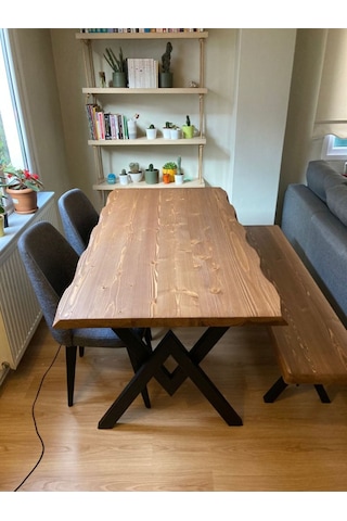 Doğal Ahşap Yemek Masası-70-120