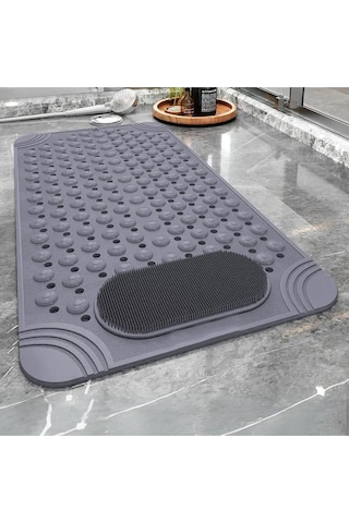 Vantuzlu Banyo Ve Duş Kaydırmazı Duşakabin Küvet İçi Ayak Masajlı Banyo Paspası 36x69,5 Cm Gri Vantuzlu Banyo Ve Duş Kaydırmazı Duşakabin Küvet İçi Ayak Masajlı Banyo Paspası 36x69,5 Cm Gri