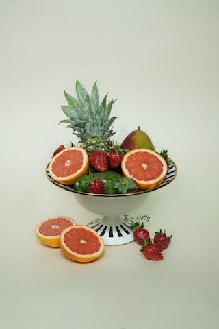 Papillon Emaye Ayaklı Meyvelik Dekoratif Vintage Sunumluk