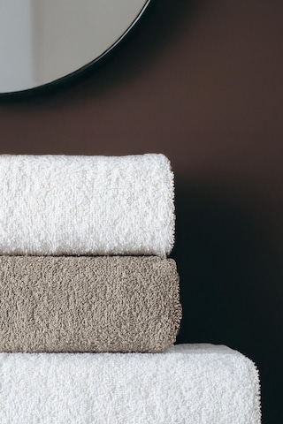 4'lü Hamam Takımı Banyo Havlu Seti 2 Adet 50x90 + 2 Adet 70x140 %100 Pamuk Yumuşak Havlu Kahve - Beyaz