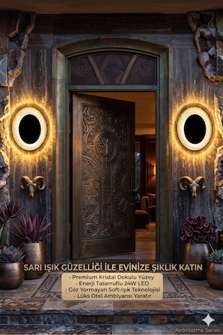 24w Dekoratif Kristal Dokulu Led Duvar Apliği - 3000k Gün Işığı Modern Salon Ve Antre Aydınlatması Sarı