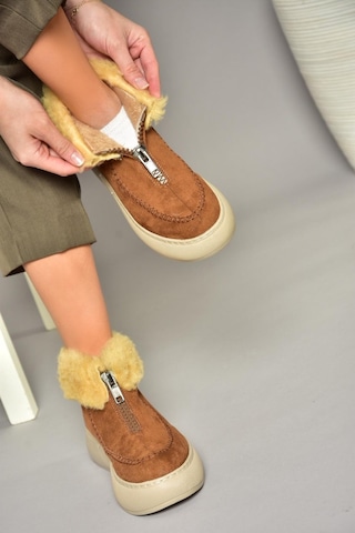 Fox Shoes T811231102 Taba Süet Kadın Bot Taba-Süet Taba