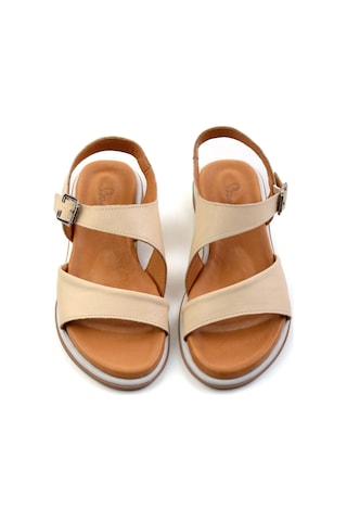 Bambi Bej Leather Kadın Sandalet K05331120603 Bej