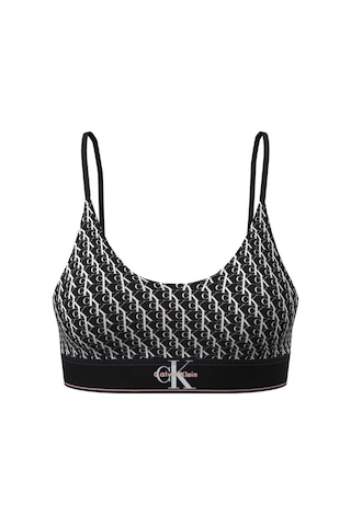Calvin Klein Kadın Pamuklu Dolgusuz Logo Desenli Elastik Bel Bantlı Siyah Büstiyer-13462 Siyah