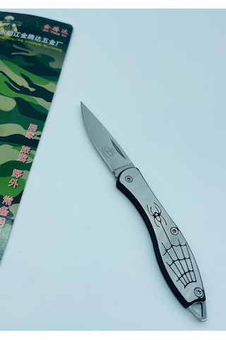 Tobaccotürk724 Metal Mini Kamp Bıçak Örümcek Ceplik Kamp Çakı //14cm-w14 Gri