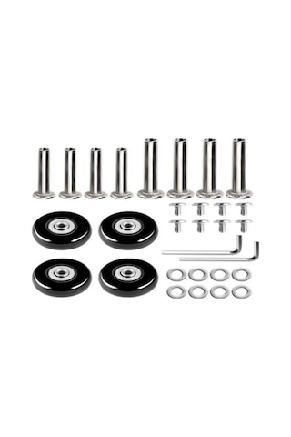 Hfambition 50mm Sessiz Lastik Valiz Tekerlekleri, 21mm İç Çaplı, 36mm Mil Uzunluğunda, Dıy Tamiri İçin Vagon Çantası Tekerlek Aksesuarı -