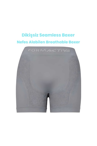 Uniquetrenders Erkek Dikişsiz/seamless Nefes Alabilen Boxer 2'li Set Gri - Lacivert