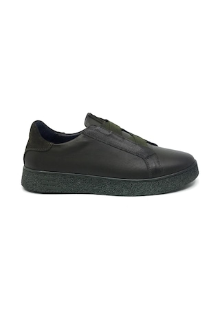 Catelli %100 Deri Tam Ortopedik Yumuşak İç Taban Erkek Kışlık Rahat Günlük Lastikli Sneaker Ayakkabı 40-44 Haki