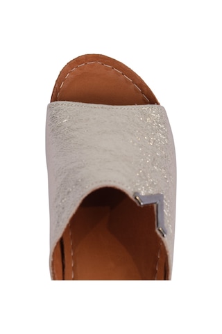 Napa Shoes Hakiki Deri Yumuşak Taban Rahat Günlük Kadın Terlik Napa-211 Gold