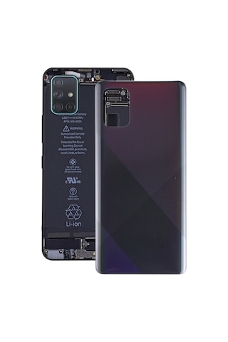 Samsung Galaxy A71 Uyumlu Arka Pil Batarya Kapağı Sm-a715f - Siyah