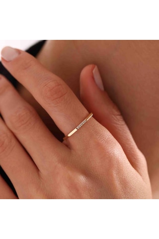 Altın Yüzük Single Form T12885 Renkli