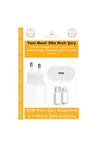 Şarjaleti Apple iPhone Uyumlu 20w Usbc Hızlı Şarj Adaptörü Lightning Kablo Akım Korumalı Seti 14 15 Plus Pro