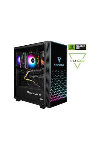 Casper Excalibur E65L.144F-BF60X-0HD i5-14400F 16 GB 1 TB SSD RTX5060 Free Dos Masaüstü Oyuncu Bilgisayarı