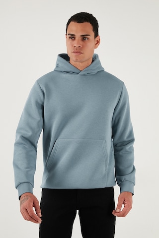 Buratti Regular Fit Kapüşonlu Kanguru Cepli Içi Tüylü Yumuşak Şardonlu Erkek Sweat 5905281 Mavi