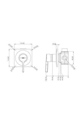 Teska Misis Tek Yönlü Kare Duş Seti-krom Krom