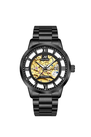 Kronen&söhne Mechanon Siyah Çelik Gold Skeleton Otomatik Mekanik Erkek Kol Saati Altın - Siyah